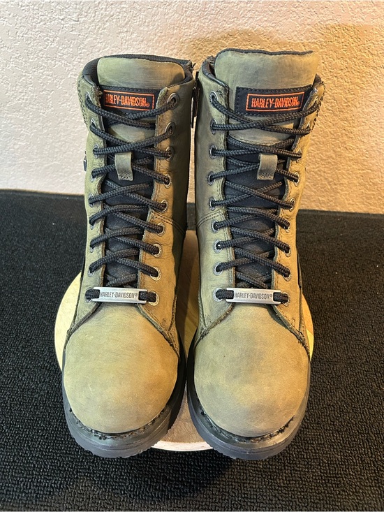 Harley Davidson Grafton Olive Green WP Motorcycle Boots D96193. Sz Men 7 Women 9 main image 12